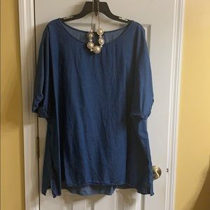 Lane Bryant Denim Beautiful Blouse